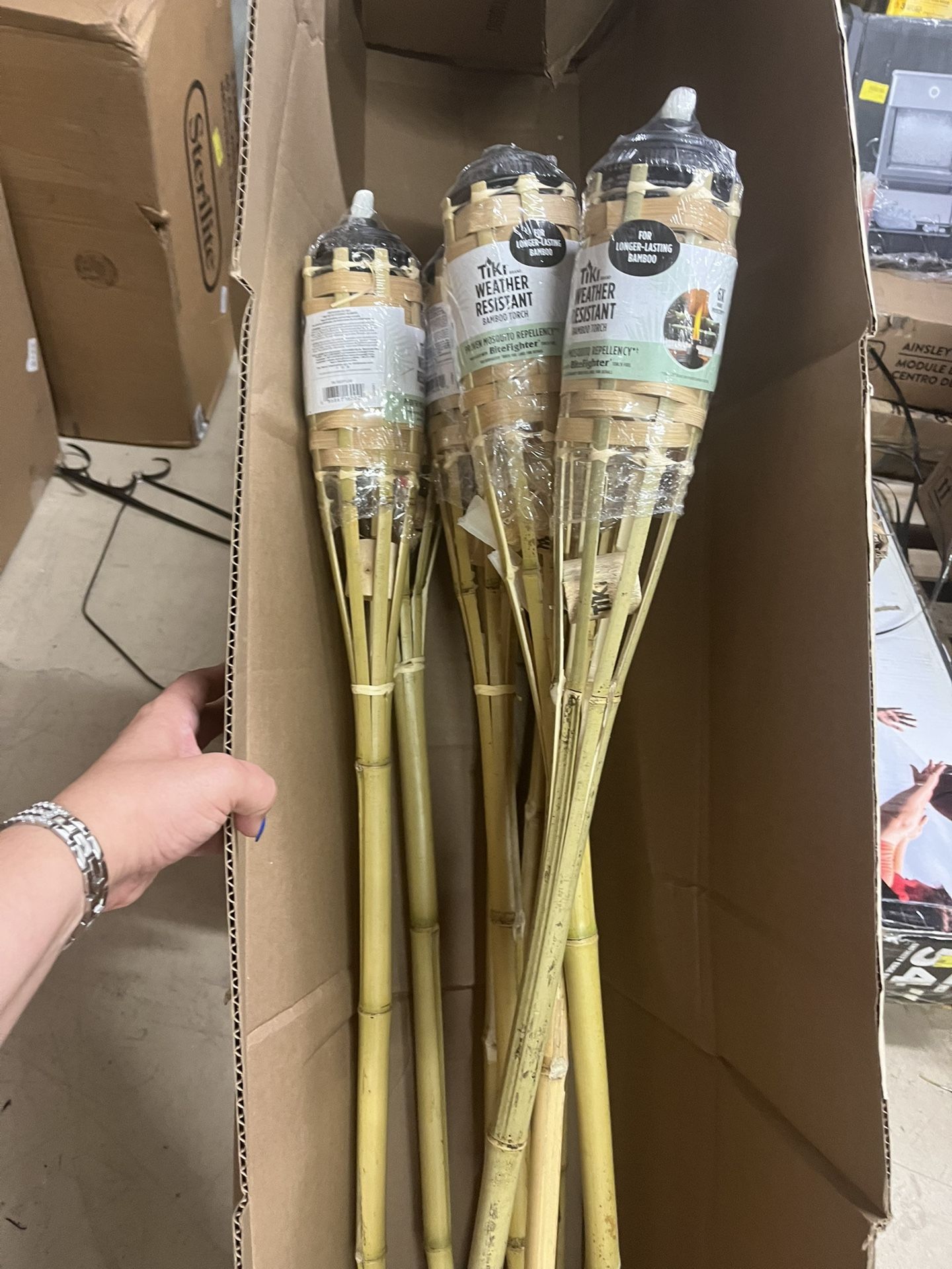 BRAND NEW - 57 inch - TIKI Brand Weather Resistant Tiki Torch Bamboo Brown