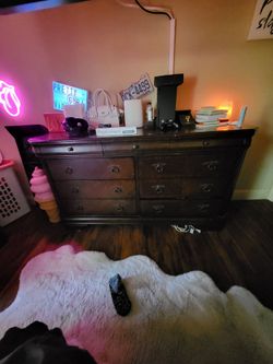 4 piece wooden dresser set