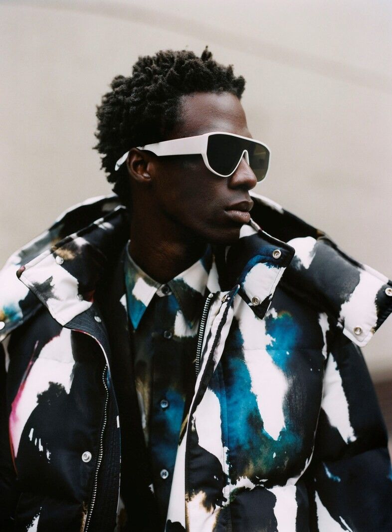 Alexander McQueen 50 L XL Ski Puffer Coat Graffiti Watercolor Art Paint Jacket Parka Warm $3,800 Winter Fall Cool Rare