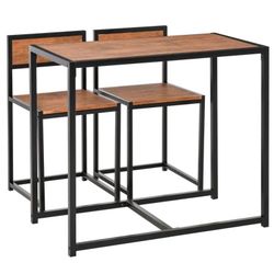 3-Piece Industrial Dining Table Set for 2, Kitchen Table and Chairs, Dining Room Sets for Small Spaces