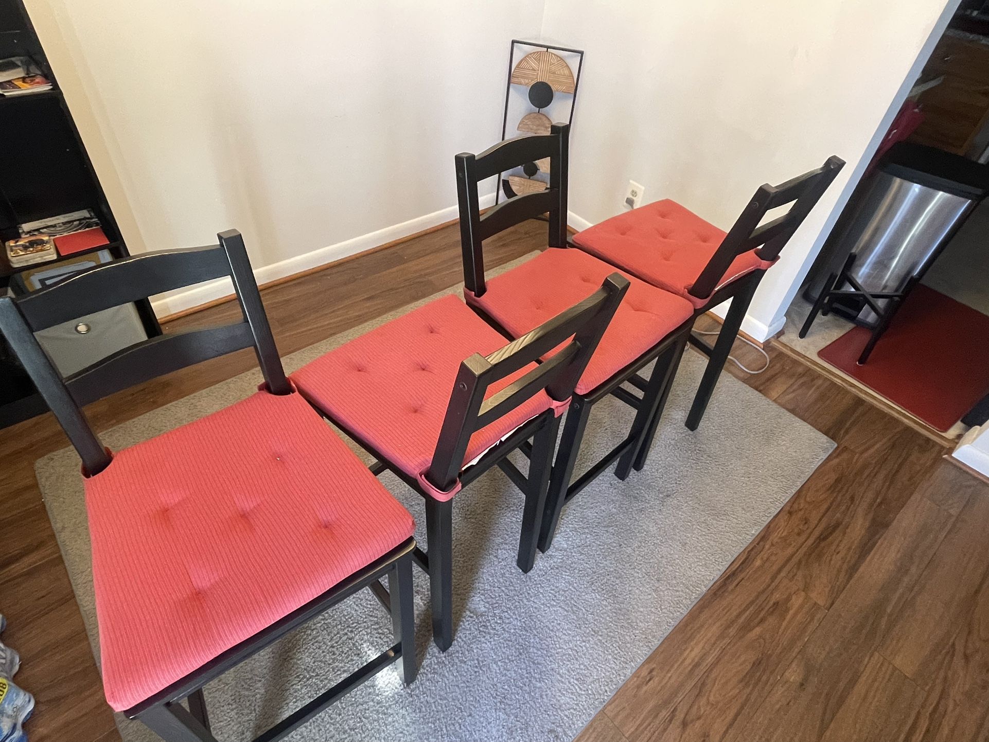 4 Bar Height Chairs With Seat Cushions $110 obo
