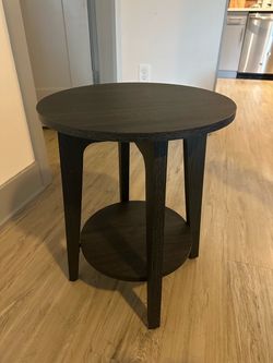 Round End Table With Shelf