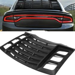 Fits 11-22 Dodge Charger IKON Matte Black Rear Window Louver Cover Sunshade 3PCS