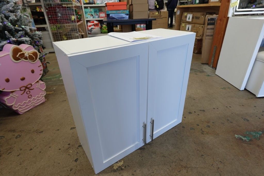 Prepac Elite 32″ Wall Cabinet with Panel Doors (White)