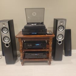 DENON audio music system, Infinity Primus 250 speakers VGC