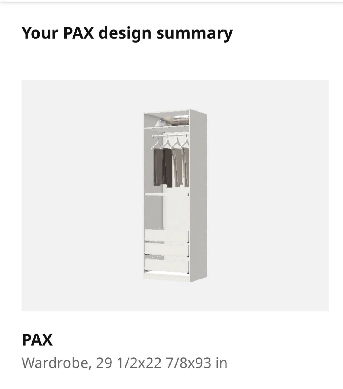 PAX Wardrobe Storage Closet