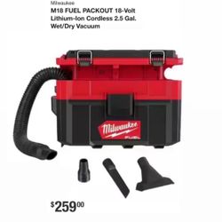 M18 FUEL PACKOUT 18-Volt Lithium-Ion Cordless 2.5 Gal. Wet/Dry Vacuum
