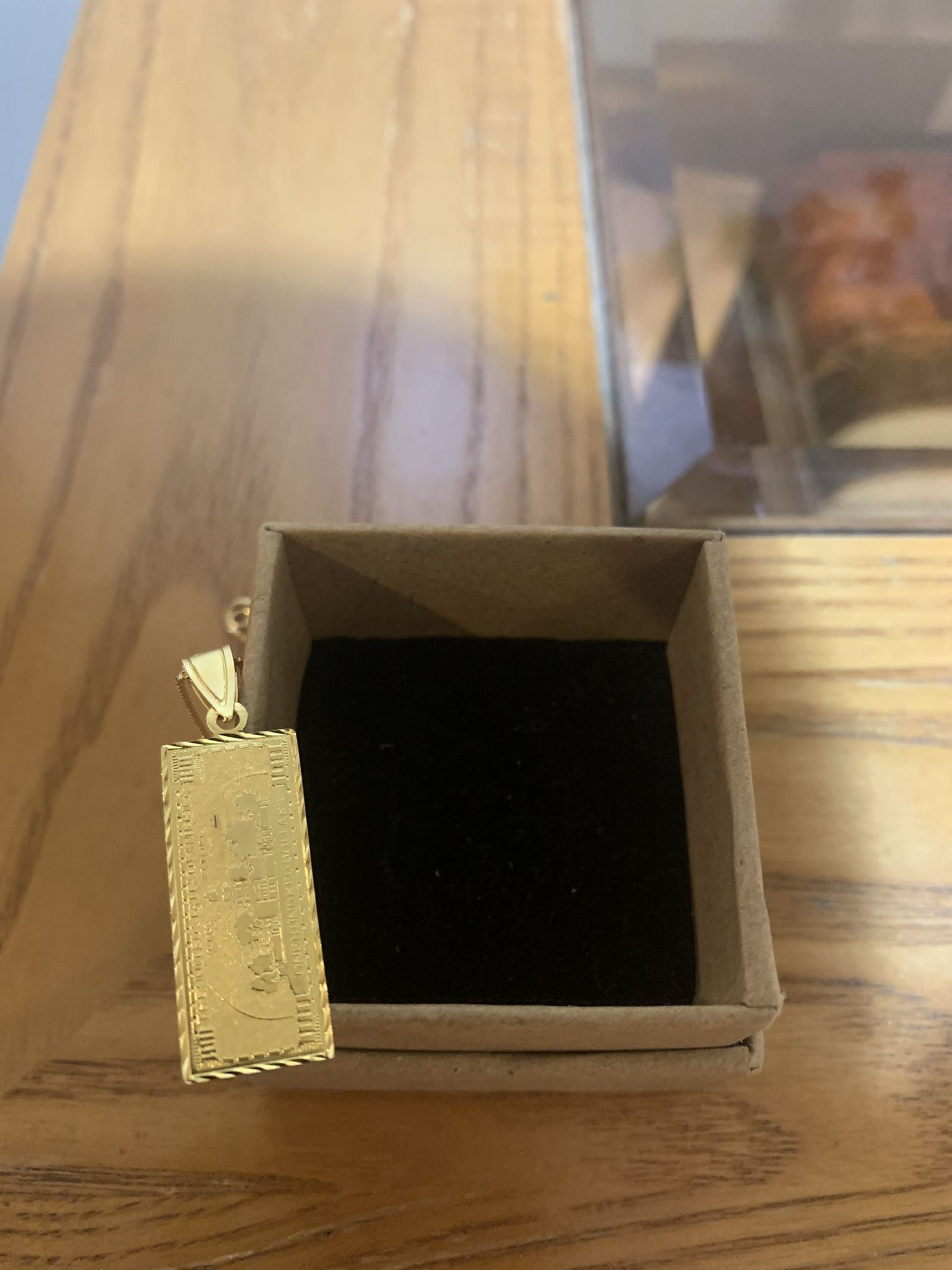 Supreme 14K Gold Hundred Dollar Bill Pendant Chain for Sale in