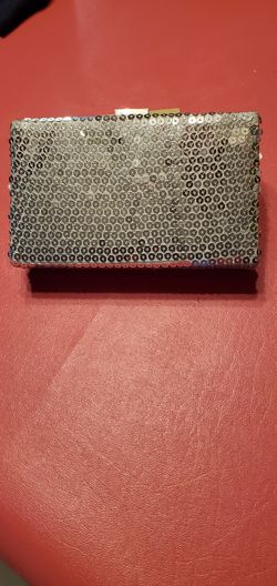 Silver sequin evening hand bag