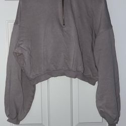 Wild Fable, Cropped Quarter Zip Hoodie, Gray