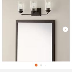 Evangeline 23 in. 3-Light Modern Bronze Farmhouse Bathroom Vanity Light with Clear Seeded Glass Shades