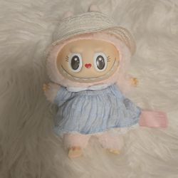 Labubu Mokoko close to sweet blue diamond 3rd generation plush toy keychain