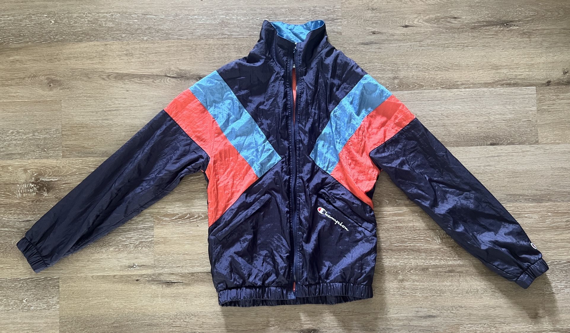Champion Men's Color Block Nylon Warm Up Track Jacket Size S (Missing Zipper)  