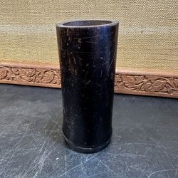 Antique Chinese Scholars Bamboo Paint Brush Pot Feng Shui Qing Dynasty