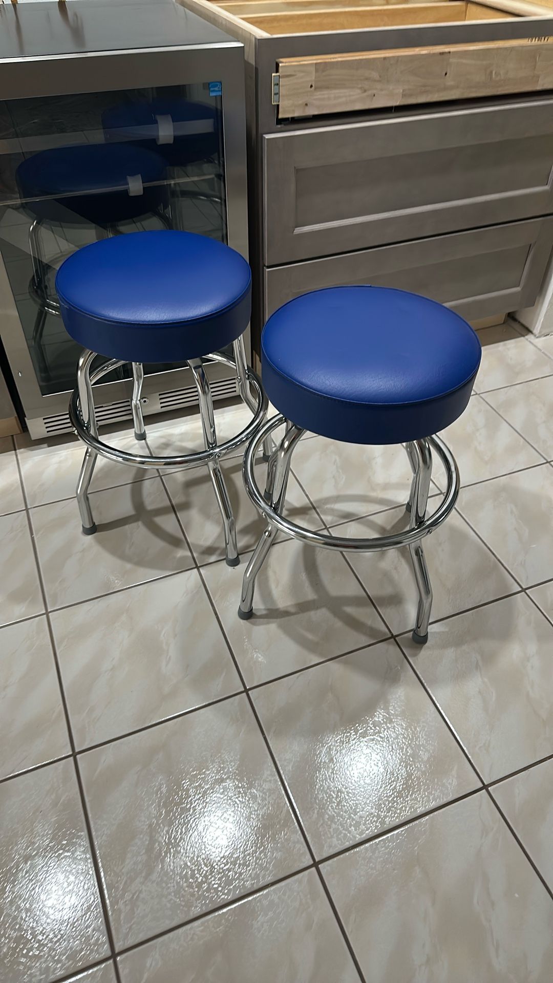 Two Cushioned Bar Stools