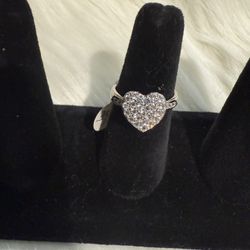 925 Silver Heart ❤️ Ring Size 9