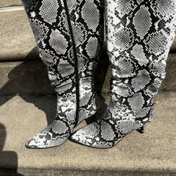 Knee-High Snakeskin Boots