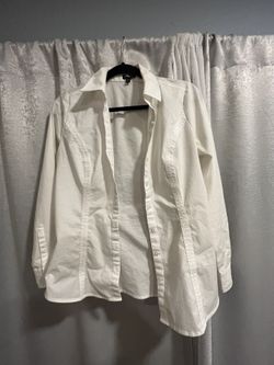 Express Women White Button Down 