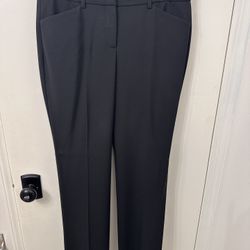 Theory Demitria Wool Trousers, Black, Size 8