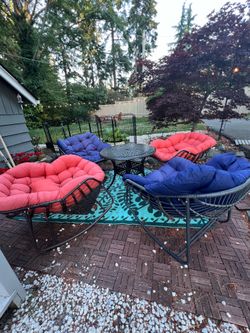 Outdoor rocking papasan chairs