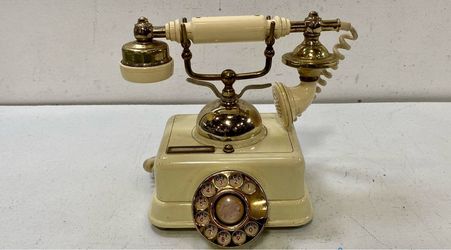 Vintage Beige Gilded Rotary Phone  Excellent condition