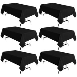 6 Pack Black Tablecloth 60 x 102 Inch