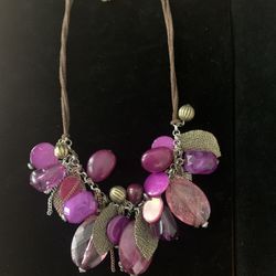 Purple Stoned Adjustable Necklace