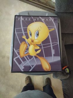 Looney Tunes Tweety Fwee At Wast Framed Print