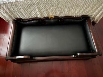 black leather dog sofa bed