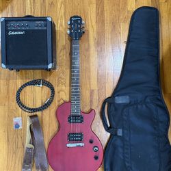 Epiphone Les Paul Limited Ed. Electric Guitar, Practice Amp, Case, Strap, Cable, Picks