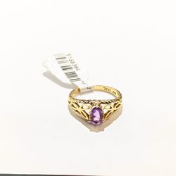 14kt Yellow Gold Amethyst