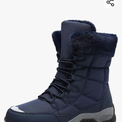Navy Blue Waterproof Snow Boots Size 12.5