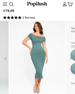 XXS Popilush Off-Shoulder Bodycon Midi Dress