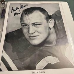 Buffalo Bills Billy Shaw Signed 8x10 