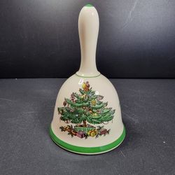 Spode Christmas Tree Bell Green Trim Made In England
