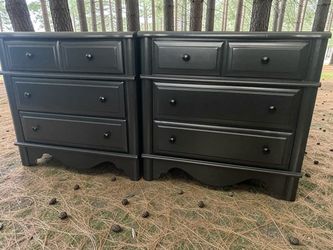 Huge Bedroom Nightstands 3 Drawers 30x18x30 Muted Black Satin New