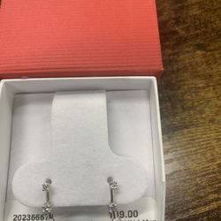 Gold 10k 1.20 Gm Earrings White  Gold