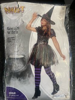 Spirit Sequin Witch Child Halloween Costume Small 4-6