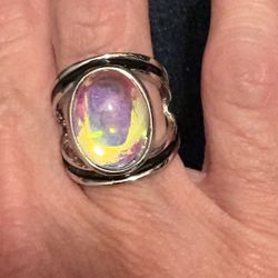 New Clear Sterling Silver Ring Size 6