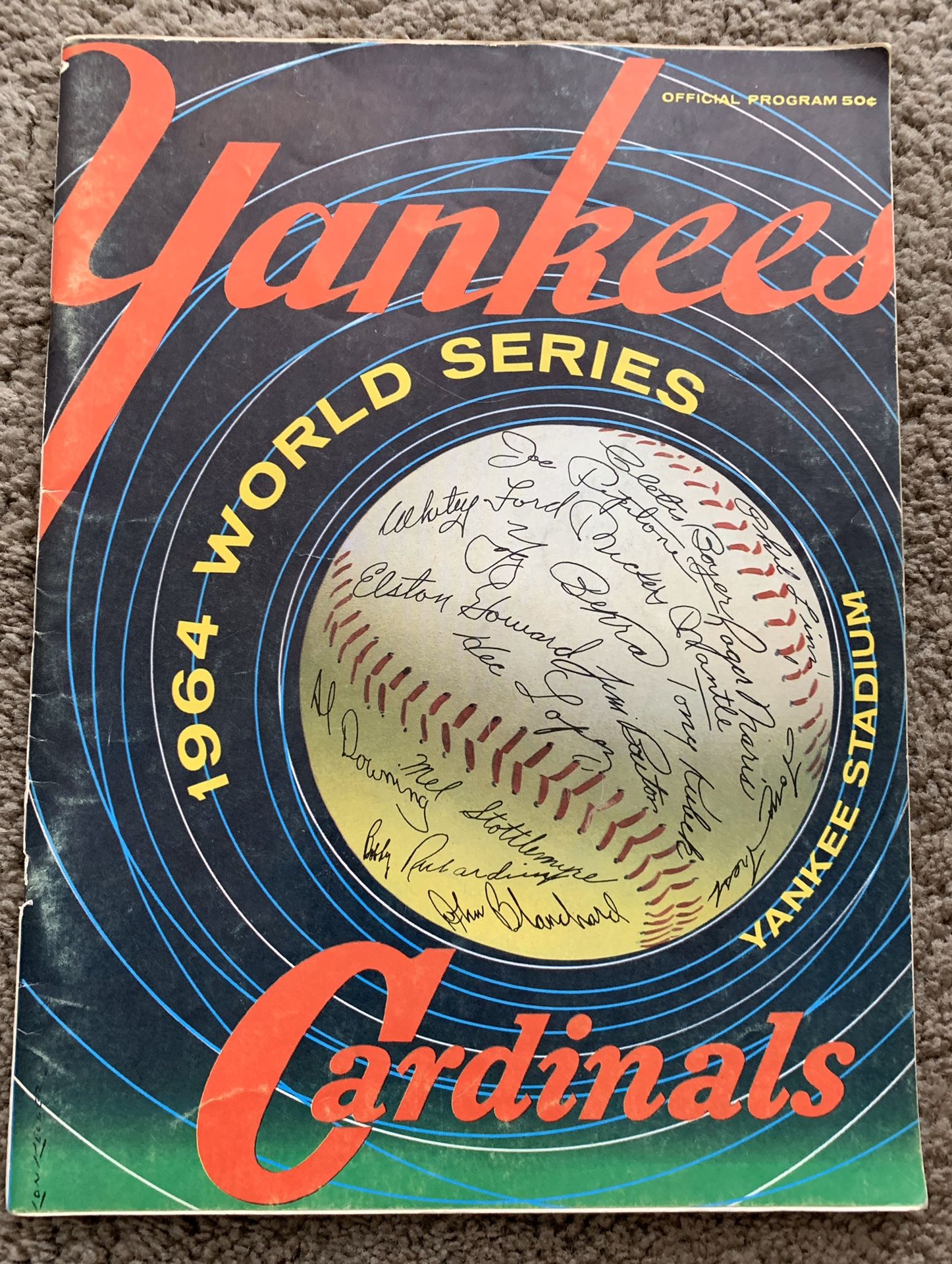 1964 New York Yankees vs St Louis Cards Cardinals World Series Baseball Program