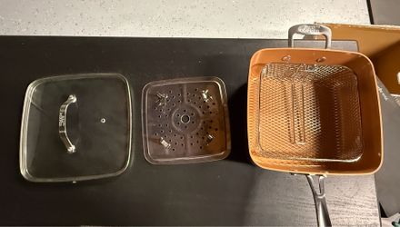 Red Copper deep frying pan