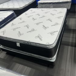 Huge sale for Mattress And Box Twin size mattress and box 150.$ full 190$ Queen 200$ king 290$. Mattress And Box and frame and headboard. King 580$ Qu