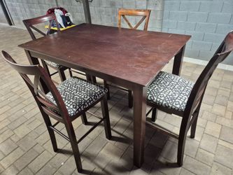 36" width X 54" length X 36" height// Dinning Table With 4 chairs,  in good condition