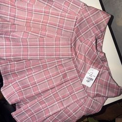 Pink Plaid School Girl Skirt