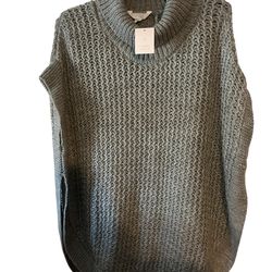 LC Lauren Conrad Textured Gray Turtleneck Sweater OS new with tags