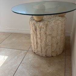 Glass And Stone Side Tables 