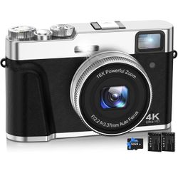 4K Digital Camera,Auto Focus 48MP Vlogging Camera for YouTube