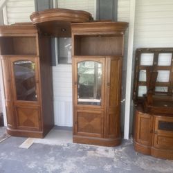Solid Wood Entertainment Center with Center and End Table