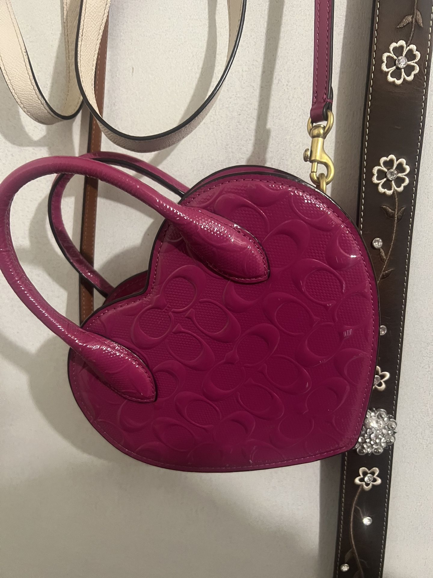 heart shaped coach bag