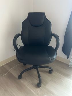 Black Faux Leather High-Back Office Chair